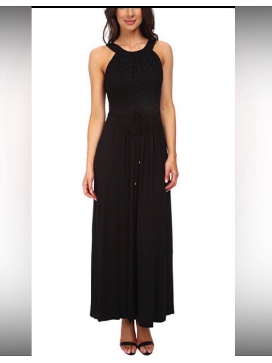 Calvin Klein Dresses & Skirts - Calvin Klein Black Halter-Style Maxi Dress with Drawstring